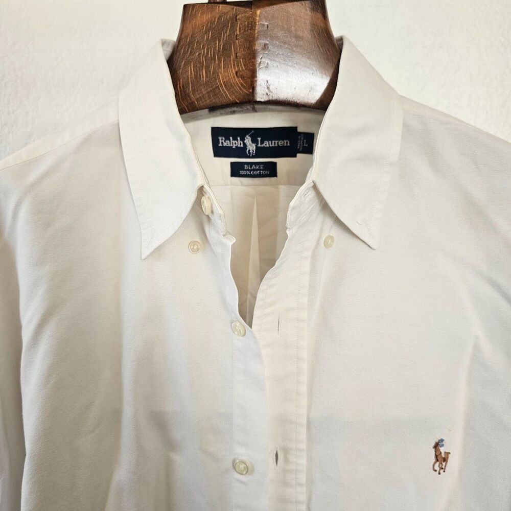 Vintage Ralph Lauren Blake Shirt Mens Large White Oversized 90s Cotton L